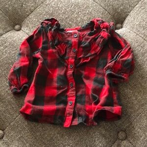 FIRST IMPRESSIONS 3/6 mth girls buffalo plaid top